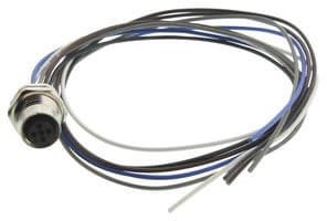 T4171110005-002 - TE CONNECTIVITY - T4171110005-002 - Sensor Cable, M12 Receptacle, Free End, 5 Positions, 500 mm, 19.7 ", T417 Series