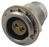 EGG.0B.302.CLL - LEMO - EGG.0B.302.CLL - Circular Connector, Standard Circular Connector, 0B Series, Panel Mount Receptacle, 2 Contacts