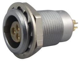 EGG.0B.303.CLL - LEMO - EGG.0B.303.CLL - Circular Connector, Standard Circular Connector, 0B Series, Panel Mount Receptacle, 3 Contacts