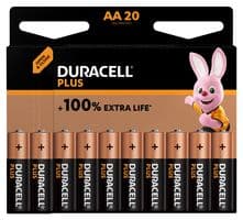 MN1500 P20+/PWR - DURACELL - MN1500 P20+/PWR - Battery, 1.5 V, AA, Alkaline, Raised Positive and Flat Negative, 20