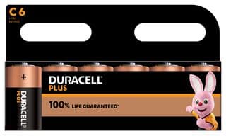 MN1400 P6 +/PWR - DURACELL - MN1400 P6 +/PWR - Battery, 1.5 V, C, Alkaline, Raised Positive and Flat Negative, 6
