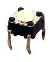 B3F-1000S - OMRON ELECTRONIC COMPONENTS - B3F-1000S - Tactile Switch, B3D Series, Top Actuated, Through Hole, Round Button, 100 gf, 50mA at 24VDC