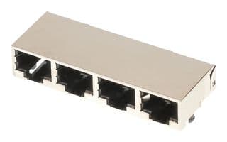 44560-0004 - MOLEX - 44560-0004 - Modular Connector, RJ45 Jack, 1 x 4 (Ganged), 8P8C, Cat5, Cat5e, Through Hole Mount