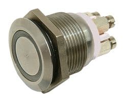 MPI002/TE/WH/24 - BULGIN / PARTNER STOCK - MPI002/TE/WH/24 - Vandal Resistant Switch, MPI002 Series, 19.2 mm, SPST, Push to Make, Round, Natural