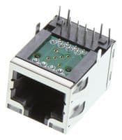 RJE1A18854A1 - AMPHENOL COMMUNICATIONS SOLUTIONS - RJE1A18854A1 - Modular Connector, RJ45 Jack, 1 x 1 (Port), 8P8C, Cat5e, Through Hole Mount