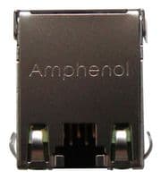 RJE48-188-1411 - AMPHENOL COMMUNICATIONS SOLUTIONS - RJE48-188-1411 - Modular Connector, RJ45 Jack, 1 x 1 (Port), 8P8C, Cat5e, Through Hole Mount