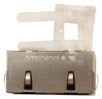 RJSSE-5381-02 - AMPHENOL COMMUNICATIONS SOLUTIONS - RJSSE-5381-02 - Modular Connector, RJ45 Jack, 1 x 2 (Ganged), 8P8C, Cat5, Surface Mount