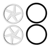 2593-SV - KITRONIK - 2593-SV - Wheel, White, 5 Spoke, ABS, Rotation Servo Motors