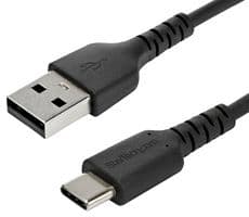 RUSB2AC2MB - STARTECH - RUSB2AC2MB - USB Cable, 2 m / 6.6 ft USB 2.0 to USB C Cable, Black, Aramid Fiber, EMI Protection