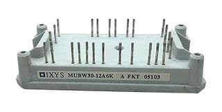 MUBW30-12A6K - LITTELFUSE - MUBW30-12A6K - IGBT Module, Three Phase CIB [Converter + Inverter + Brake], 30 A, 3 V, 130 W, 125 °C, Module