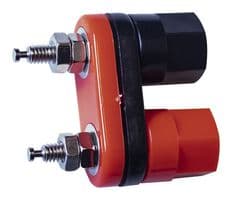 BU-00283 - MUELLER ELECTRIC - BU-00283 - Binding Post, 15 A, 3 kV, Nickel Plated Contacts, Panel Mount, Black, Red