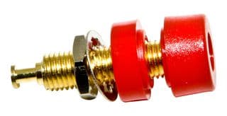 BU-P2854-2 - MUELLER ELECTRIC - BU-P2854-2 - Banana Test Connector, Jack, Panel Mount, 15 A, 2 kV, Gold Plated Contacts, Red