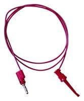 BU-P3782-12-2 - MUELLER ELECTRIC - BU-P3782-12-2 - Grabber to Banana Plug Test Lead, Miniature Hook Clip, 4mm Stackable Banana Plug, 12 ", 304.8 mm