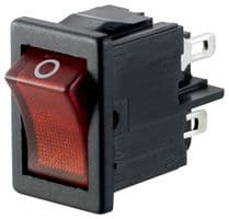 1855.0102 - MARQUARDT - 1855.0102 - Rocker Switch, On-Off, DPST, Illuminated, Panel Mount, Red, 1855 Series