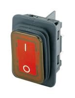 1935.3141 - MARQUARDT - 1935.3141 - Rocker Switch, On-Off, DPST, Illuminated, Panel Mount, Red, 1930 Series