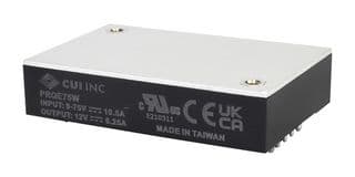 PRQE75W-E12-S12-D - CUI - PRQE75W-E12-S12-D - Isolated Through Hole DC/DC Converter, ITE & Railway, Quarter Brick, 75 W, 1 Output, 12 V