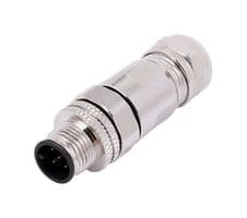 858FA04-103RAU1 - NORCOMP - 858FA04-103RAU1 - Sensor Connector, VULCON Series, M12, Male, 4 Positions, Screw Pin, Straight Cable Mount