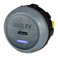 PVPWP-C - ALFATRONIX - PVPWP-C - USB Charger Receptacle, IP65, PVPWp Series, 2.5 A, 24 V, 1 Port, USB Type C