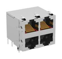 133041-E - ERNI - TE CONNECTIVITY - 133041-E - Modular Connector, RJ45 Jack, 2 x 2 (Stacked), 8P8C, Through Hole Mount