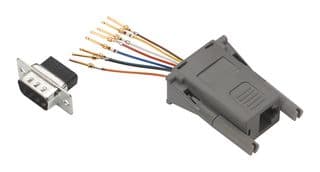 REC098M - L-COM - REC098M - Connector Adapter, D Sub, 9 Ways, Plug, RJ45, 8 Ways, Receptacle