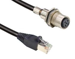 MSAS-05PFFJ-SF8AA5 - AMPHENOL LTW - MSAS-05PFFJ-SF8AA5 - Sensor Cable, A Coded, M12 Receptacle, RJ45 Plug, 5 Positions, 500 mm, 19.7 ", M Series