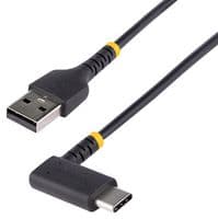 R2ACR-15C-USB-CABLE - STARTECH - R2ACR-15C-USB-CABLE - USB Cable, 6in/15cm USB A to C Charging Cable Right Angle, Heavy Duty Fast Charge Cable