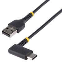 R2ACR-30C-USB-CABLE - STARTECH - R2ACR-30C-USB-CABLE - USB Cable, 1ft/30cm USB A to C Charging Cable Right Angle, Heavy Duty Fast Charge Cable