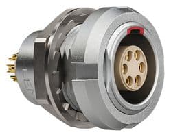 ECG.1B.306.CLL - LEMO - ECG.1B.306.CLL - Circular Connector, Standard Circular Connector, 1B Series, Panel Mount Receptacle, 6 Contacts