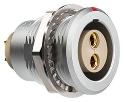 EGG.1B.302.CLL - LEMO - EGG.1B.302.CLL - Circular Connector, Standard Circular Connector, 1B Series, Panel Mount Receptacle, 2 Contacts