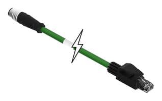 1201080203 - MOLEX - 1201080203 - Sensor Cable, M12, Micro-Change Plug, RJ45 Plug, 4 Positions, 2 m, 6.56 ft