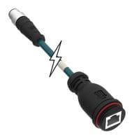 1300488150 - MOLEX - 1300488150 - Sensor Cable, M12, Micro-Change Plug, RJ45 Receptacle, 4 Positions, 500 mm, 1.64 ft