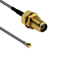 ASMGA005XB113S11 - SIRETTA - ASMGA005XB113S11 - RF / Coaxial Cable Assembly, 1.97 ", 50 mm, 1.13mm, MHF4-Type Plug, SMA Bulkhead Jack, 50 ohm