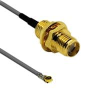ASMGA005XA113S11 - SIRETTA - ASMGA005XA113S11 - RF / Coaxial Cable Assembly, 1.97 ", 50 mm, 1.13mm, MHF4-Type Plug, SMA Bulkhead Jack, 50 ohm