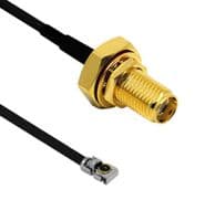 ASMGAL010XC137S11 - SIRETTA - ASMGAL010XC137S11 - RF / Coaxial Cable Assembly, 3.9 ", 100 mm, 1.13mm, MHF4-Type Plug, SMA Bulkhead Jack, 50 ohm