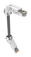 DRPC21B001540 - AMPHENOL COMMUNICATIONS SOLUTIONS - DRPC21B001540 - Ethernet Cable, Cat6a, 45° RJ45 Plug to 90° RJ45 Plug, SFTP (Screened Foiled Twisted Pair), Grey