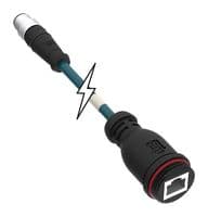 130048-8150 - MOLEX - 130048-8150 - Sensor Cable, M12, Micro-Change Plug, RJ45 Receptacle, 4 Positions, 500 mm, 1.64 ft