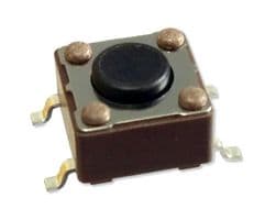 MPTSM-61K-V - MULTICOMP PRO - MPTSM-61K-V - Tactile Switch, SPST-NO, Top Actuated, 4.3mm, SMD, Black Round Button, 100 gf, 50mA at 12VDC