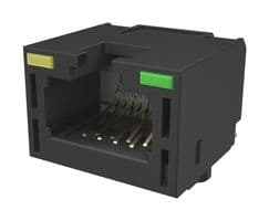 RJE3B1880412 - AMPHENOL COMMUNICATIONS SOLUTIONS - RJE3B1880412 - Modular Connector, RJ45 Jack, 1 x 1 (Port), 8P8C, Cat6, IP20, Surface Mount