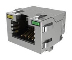 RJE3B1881412 - AMPHENOL COMMUNICATIONS SOLUTIONS - RJE3B1881412 - Modular Connector, RJ45 Jack, 1 x 1 (Port), 8P8C, Cat6, IP20, Surface Mount
