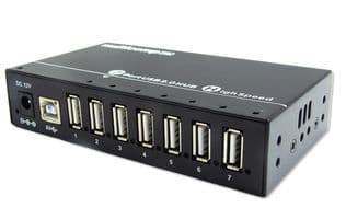 MP010942 EU - MULTICOMP PRO - MP010942 EU - Hub, 7 Ports, USB 2.0, 480 Mbps, 12 V, 3 A, Mains Powered, Industrial Plug