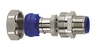 166-32207 LTS25-FMC-M25-NPB/PA6-ML - HELLERMANNTYTON - 166-32207 LTS25-FMC-M25-NPB/PA6-ML - Conduit Connector, Straight, Brass, Nylon 6 (Polyamide 6), Metallic, 40.5 mm, IP68