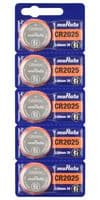 CR2025 - MURATA - CR2025 - Battery, 3 V, CR2025, Lithium Manganese Dioxide, 160 mAh, Pressure Contact, 5