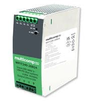 MPIT240-26B24 - MULTICOMP PRO - MPIT240-26B24 - AC/DC DIN Rail Power Supply (PSU), 3 Phase, ITE, Industrial & Laboratory Equipment, 1 Output, 240 W