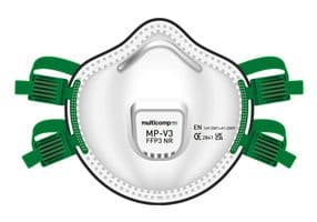 MP-V3-FFP3 - MULTICOMP PRO - MP-V3-FFP3 - Valved Cup Mask, Disposable, FFP3, CE, EN149:2001+A1:2009, Fibre Shell