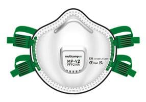 MP-V2-FFP2 - MULTICOMP PRO - MP-V2-FFP2 - Valved Cup Mask, Disposable, FFP2, CE, EN149:2001+A1:2009, UK CA Approved, Fibre Shell