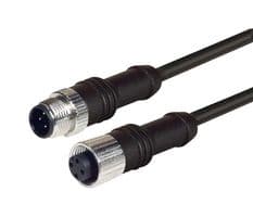 M12M12F4D-2 - L-COM - M12M12F4D-2 - Sensor Cable, M12 Plug, M12 Receptacle, 4 Positions, 2 m, 6.6 ft, M12M12F4D Series