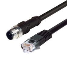 M12RJ454D-1 - L-COM - M12RJ454D-1 - Sensor Cable, D Coded, M12 Plug, RJ45 Plug, 4 Positions, 1 m, 3.3 ft