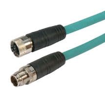 TRG608-T6T-10M - L-COM - TRG608-T6T-10M - Sensor Cable, M12 Plug, M12 Receptacle, 8 Positions, 10 m, 32.8 ft, TRG608-T6T Series