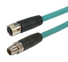 TRG608-T6T-2M - L-COM - TRG608-T6T-2M - Sensor Cable, M12 Plug, M12 Receptacle, 8 Positions, 2 m, 6.6 ft, TRG608-T6T Series
