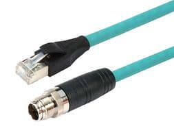 TRG610-T6T-10M - L-COM - TRG610-T6T-10M - Sensor Cable, X Coded, M12 Plug, RJ45 Plug, 8 Positions, 10 m, 32.8 ft, TRG610-T6T Series